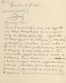 [Korespondencja Aleksandra Majkowskiego] : list Aleksandra Majkowskiego do Władysława Berkana, 1912.04.15