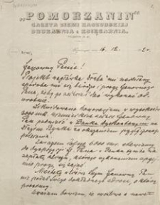 [Korespondencja Aleksandra Majkowskiego] : list Aleksandra Majkowskiego do Stanisława Brzęczkowskiego, 1922.12.16