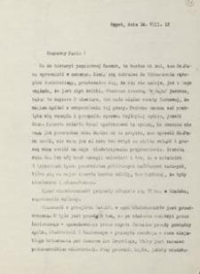 [Korespondencja Aleksandra Majkowskiego] : list Aleksandra Majkowskiego do Bernarda Chrzanowskiego, 1912.08.14
