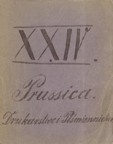 Prussica. 24, Drukarstwo i piśmiennictwo