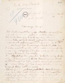 [Korespondencja Aleksandra Majkowskiego] : list Władysława Berkana do Aleksandra Majkowskiego, 1906-1920.01.23