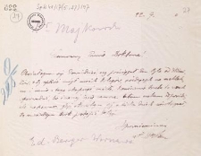 [Korespondencja Aleksandra Majkowskiego] : list Władysława Berkana do Aleksandra Majkowskiego, 1906-1920.09.22