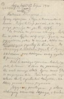 [List Aleksandra Majkowskiego do Franciszki Majkowskiej], 1910.07.12