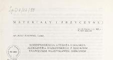 Korespondencja literata i lekarza Aleksandra Majkowskiego z mistrzem krawieckim Władysławem Berkanem / Andrzej Bukowski. Rocznik Gdański, t. LIII, z. 1