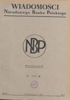 Wiadomości Narodowego Banku Polskiego, 1953.04 nr 4