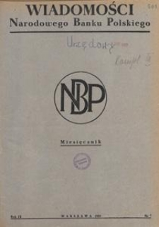 Wiadomości Narodowego Banku Polskiego, 1953.07 nr 7