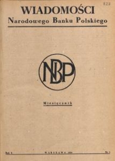Wiadomości Narodowego Banku Polskiego, 1954.05 nr 5