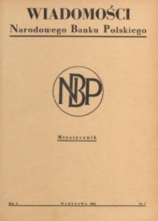 Wiadomości Narodowego Banku Polskiego, 1954.07 nr 7
