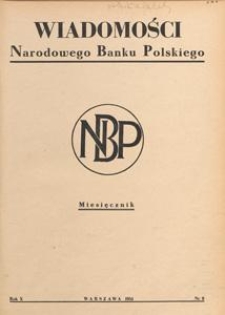 Wiadomości Narodowego Banku Polskiego, 1954.08 nr 8