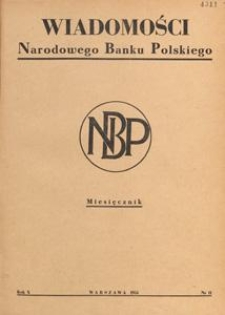 Wiadomości Narodowego Banku Polskiego, 1954.11 nr 11