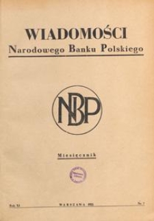 Wiadomości Narodowego Banku Polskiego, 1955.07 nr 7