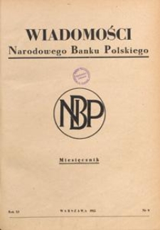 Wiadomości Narodowego Banku Polskiego, 1955.09 nr 9