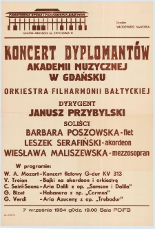 Koncert dyplomantów Akademii Muzycznej w Gdańsku