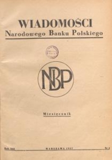 Wiadomości Narodowego Banku Polskiego, 1957.04 nr 4