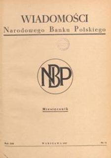 Wiadomości Narodowego Banku Polskiego, 1957.11 nr 11