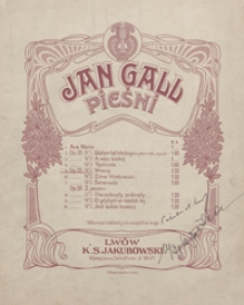 Pieśni [na 1 głos z towarzyszeniem fortepianu] : op.25 No 1, G-dur : "Wracaj" / [słowa] Jacka Malczewskiego