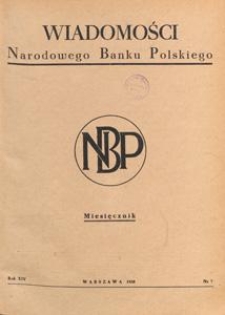 Wiadomości Narodowego Banku Polskiego, 1958.07 nr 7