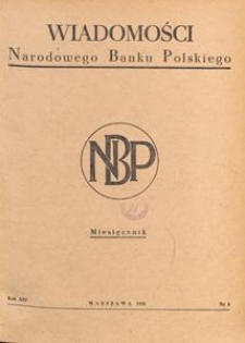 Wiadomości Narodowego Banku Polskiego, 1958.08 nr 8