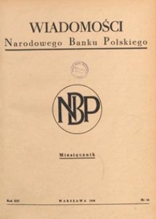 Wiadomości Narodowego Banku Polskiego, 1958.10 nr10