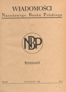 Wiadomości Narodowego Banku Polskiego, 1958.11 nr 11