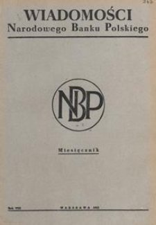 Wiadomości Narodowego Banku Polskiego, 1952, spis treści