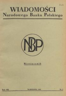 Wiadomości Narodowego Banku Polskiego, 1952.02 nr 2