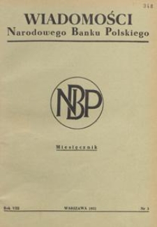 Wiadomości Narodowego Banku Polskiego, 1952.03 nr 3