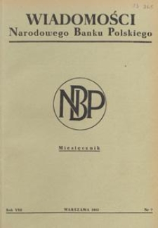 Wiadomości Narodowego Banku Polskiego, 1952.07 nr 7