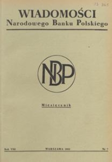 Wiadomości Narodowego Banku Polskiego, 1952.07 nr 7