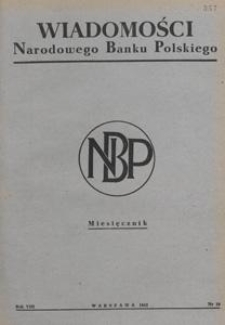 Wiadomości Narodowego Banku Polskiego, 1952.10 nr 10