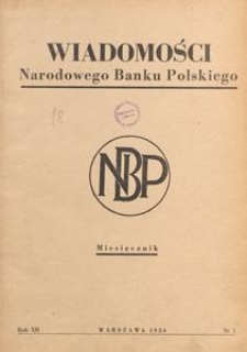 Wiadomości Narodowego Banku Polskiego, 1956.01 nr 1