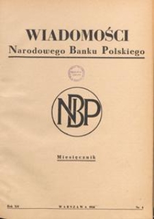Wiadomości Narodowego Banku Polskiego, 1956.04 nr 4