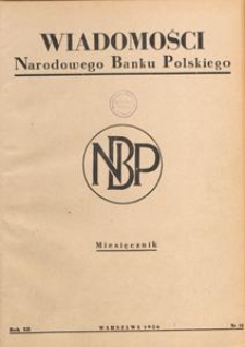 Wiadomości Narodowego Banku Polskiego, 1956.11 nr 11