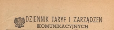 Dziennik Taryf i Zarządzeń Komunikacyjnych : organ Ministra Komunikacji, 1953.01.05 nr 1
