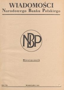 Wiadomości Narodowego Banku Polskiego, 1951.07 nr 7