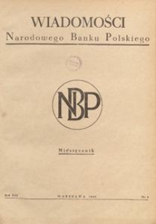 Wiadomości Narodowego Banku Polskiego, 1960.04 nr 4