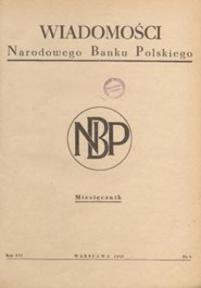 Wiadomości Narodowego Banku Polskiego, 1960.06 nr 6