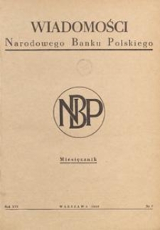 Wiadomości Narodowego Banku Polskiego, 1960.07 nr 7