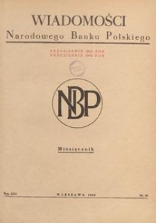 Wiadomości Narodowego Banku Polskiego, 1960.10 nr 10