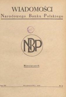 Wiadomości Narodowego Banku Polskiego, 1960.12 nr 12