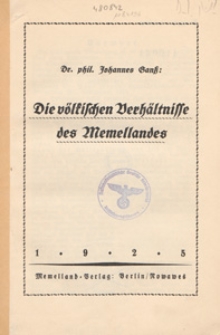 Die völkischen Verhältnisse des Memellandes