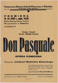 Gaetano Donizetti, libretto: Michale Accursi : Don Pasquale : opera komiczna