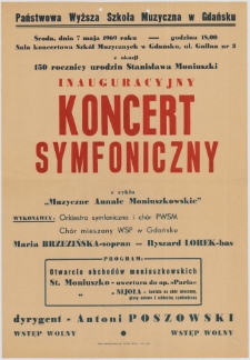 Inauguracyjny koncert symfoniczny z cyklu "Muzyczne Annale Moniuszkowskie"