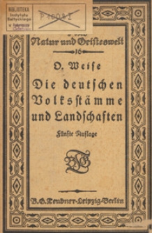 Die deutschen Volksstämme und Landschaften