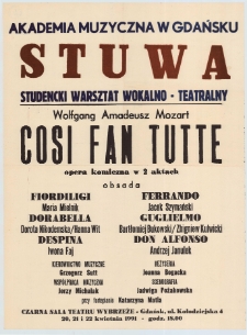 Wolfgang Amadeusz Mozart - Cosi fan tutte : opera komiczna w 2 aktach
