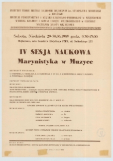 IV Sesja Naukowa "Marynistyka w Muzyce"