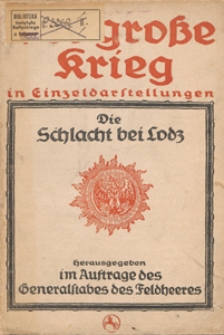Die Schlacht bei Lodz : unter Benutzung amtlicher Quellen