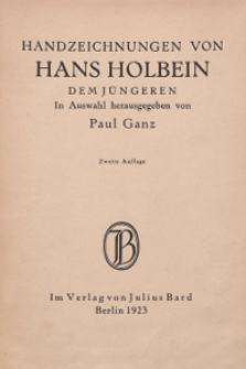 Handzeichnungen von Hans Holbein : dem Jüngeren