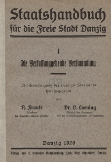 Die Verfassunggebende Versammlung : mit Genehmigung des Danziger Staatsrats