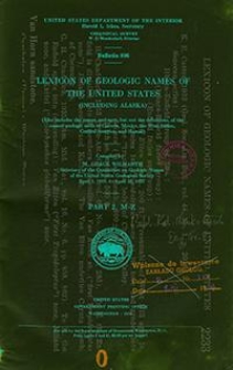 Bulletin 896. Lexicon of geologic names of the United States (including Alaska). Part 2, M-Z